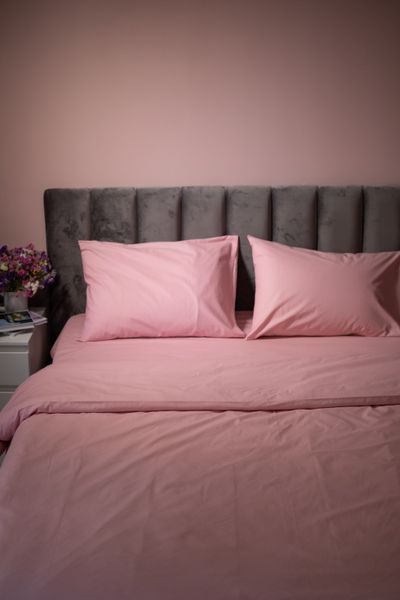 Комплект постільної білизни Поплін, рожевий 100% бавовна 00363 фото